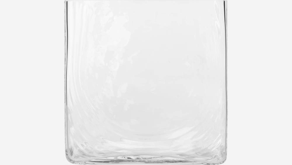 Vase carré en verre - 22 cm - Transparent