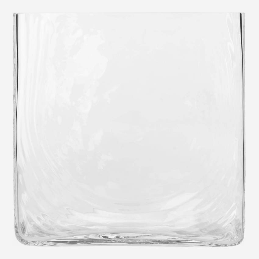 Vaso in vetro trasparente squadrato