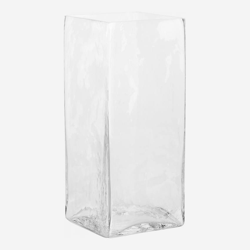 Vaas rechthoekig van glas - 35 cm - Transparant