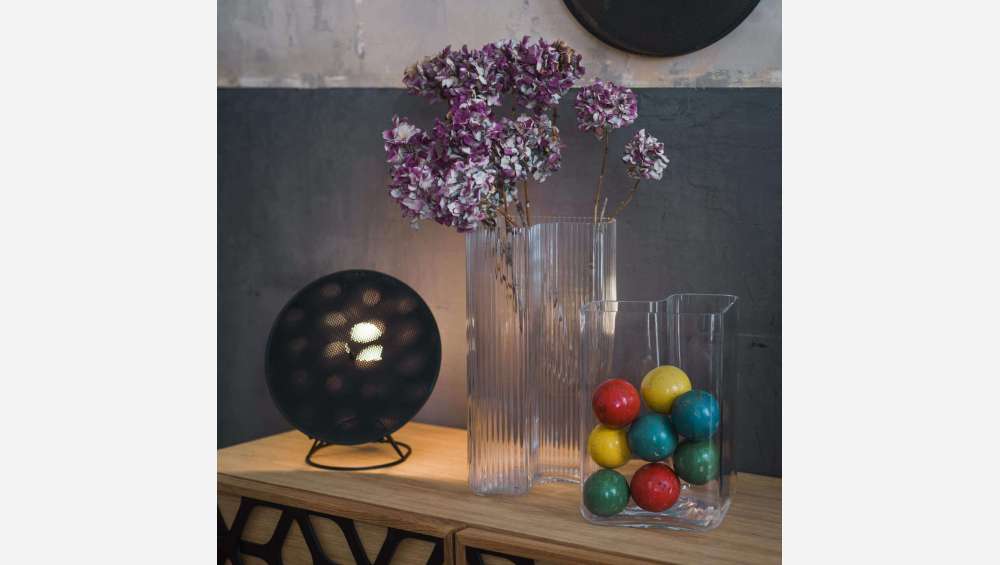 Vase aus Glas - 30 cm - transparent