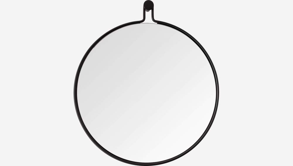 Runder Spiegel aus Metall - 52 cm - Schwarz