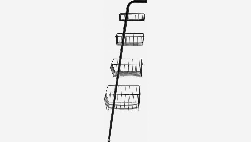 Prateleira escada p/ casa de banho 4 níveis - metal - Preto