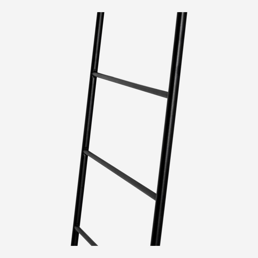 Toalheiro escada de metal 5 barras - Preto