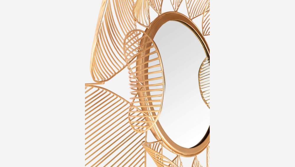 Spiegel in Blumenform aus Eisen - 99 cm - Goldfarben