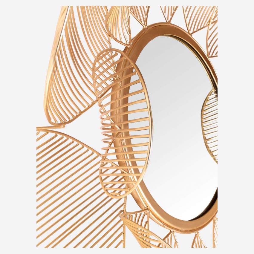 Espelho Flor de Ferro - 99 cm - Dourado