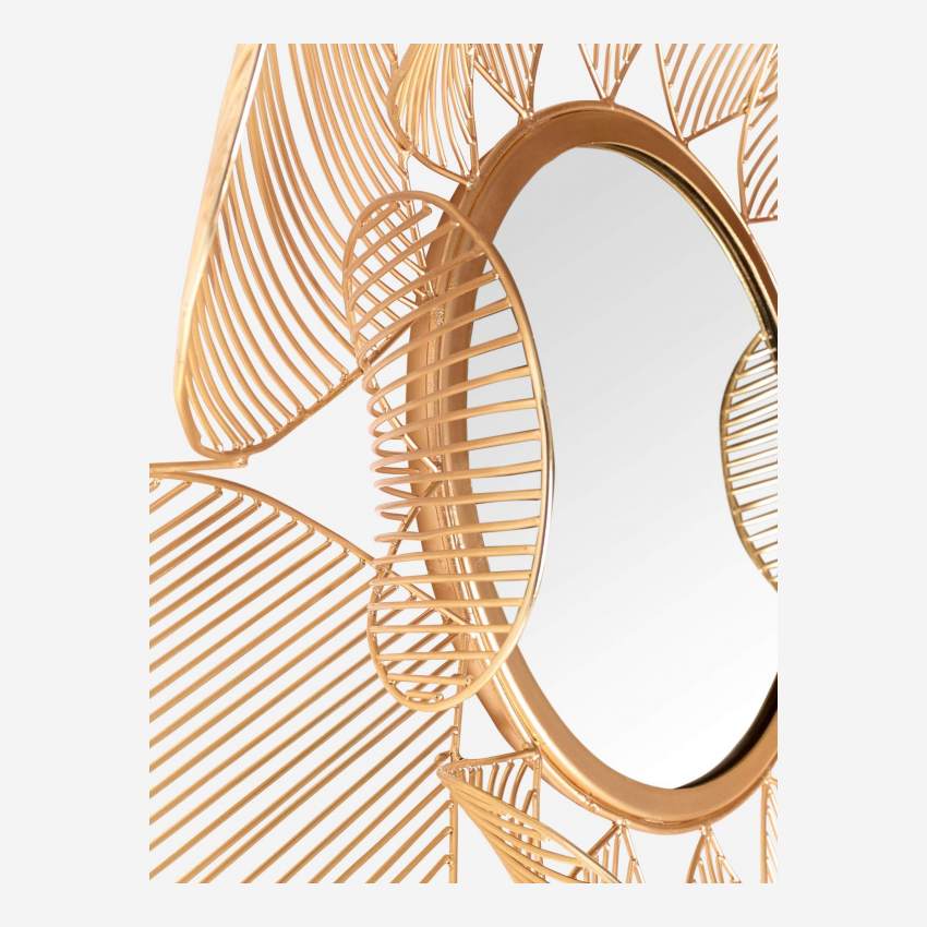 Espelho Flor de Ferro - 99 cm - Dourado