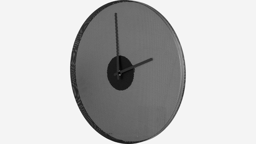 Horloge murale en métal - 43 cm - Noir