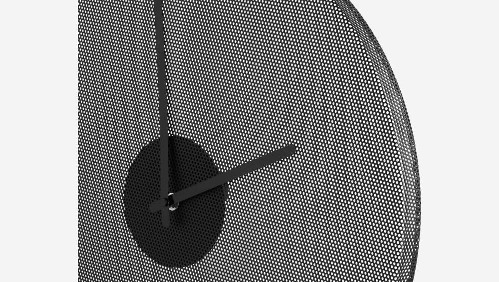 Relógio de parede de metal - 43 cm - Preto