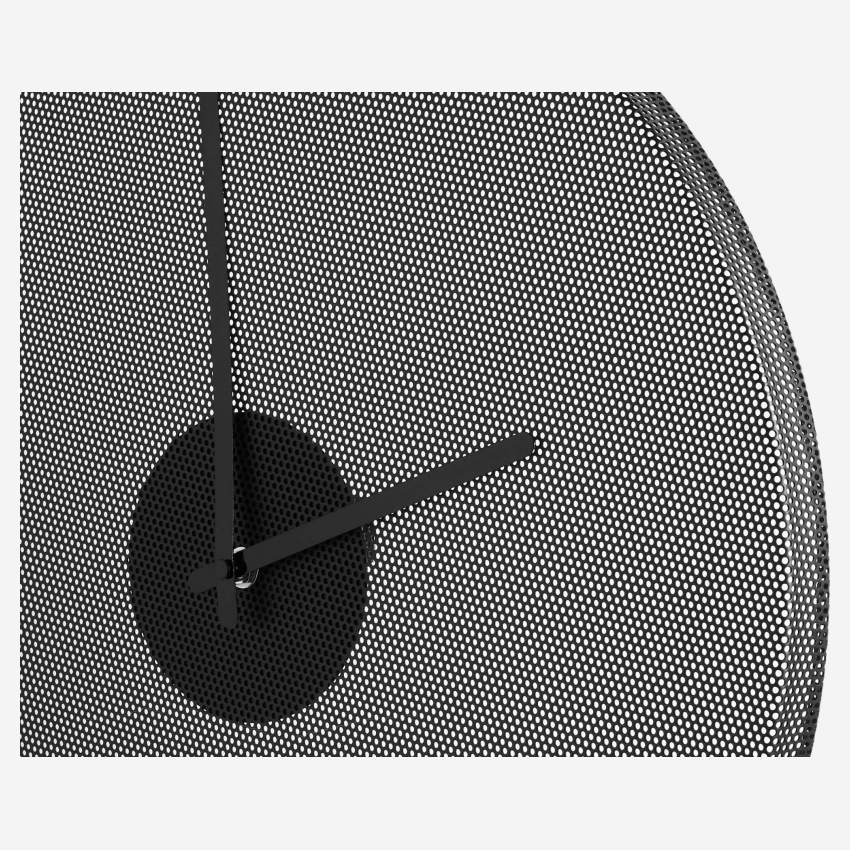 Relógio de parede de metal - 43 cm - Preto