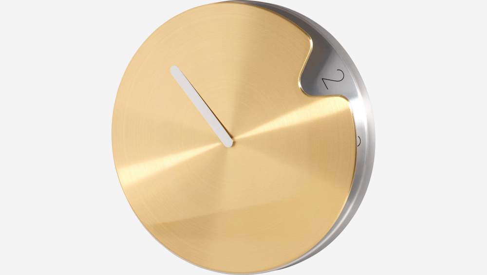 Orologio da parete in metallo - 25 cm - Oro