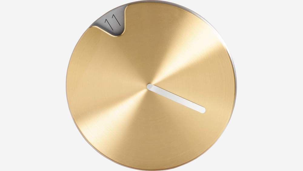 Relógio de parede de metal - 25 cm - Dourado