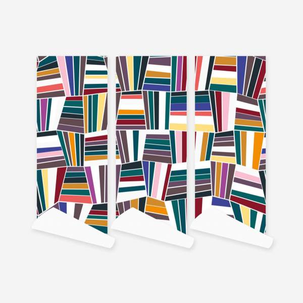 Rolo de papel de parede resistente - Painel Geométrico - Design by Floriane Jacques