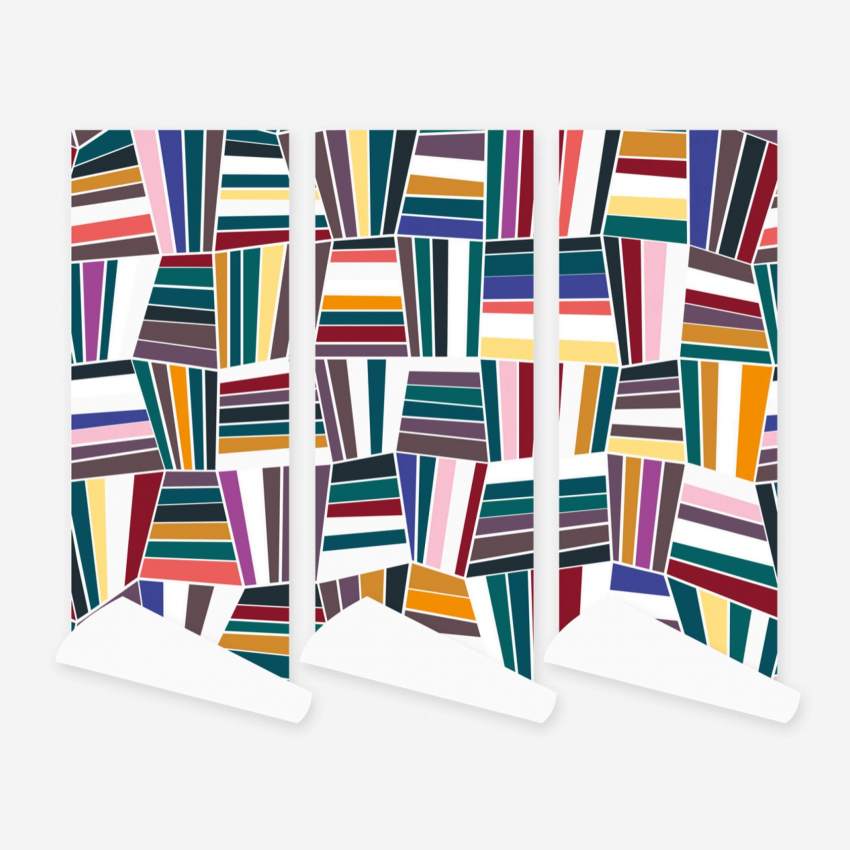 Rollo de papel pintado no tejido - Panel Geométrico - Design by Floriane Jacques