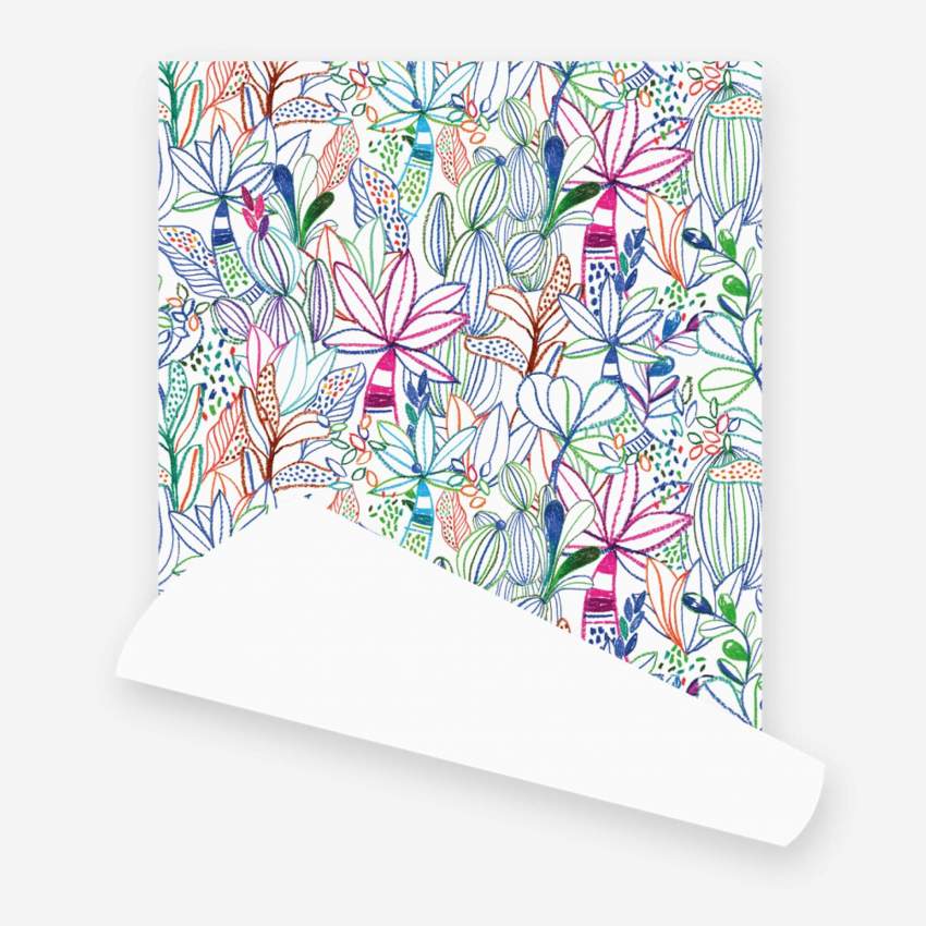 Rotolo di carta da parati in tessuto non tessuto - Motivo vegetale - Design di Floriane Jacques