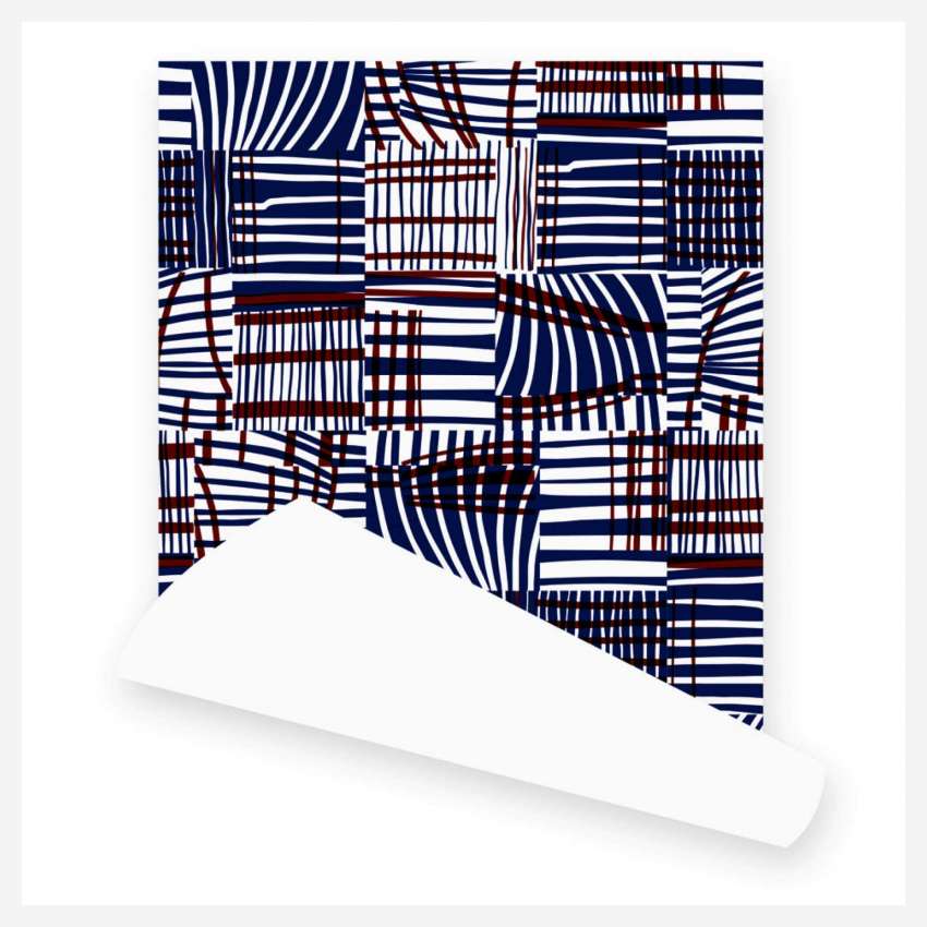 Rollo de papel pintado tejido no tejido  - Dibujo diseñado por Floriane Jacques