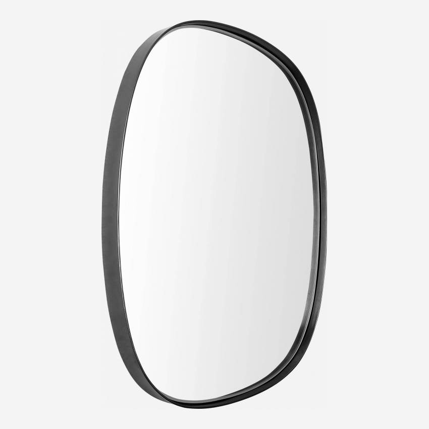 Miroir ovale en métal - 56 x 51 cm