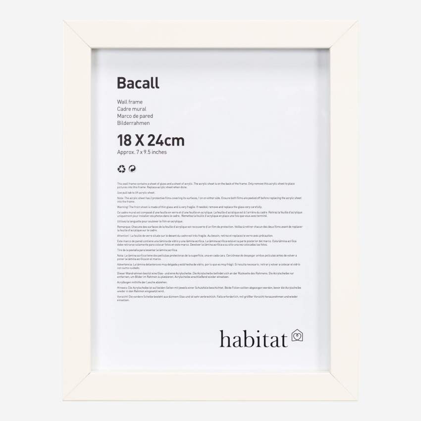 Bacall - Marco para fotos de Madera - 70 x 100 cm - Blanco - Habitat