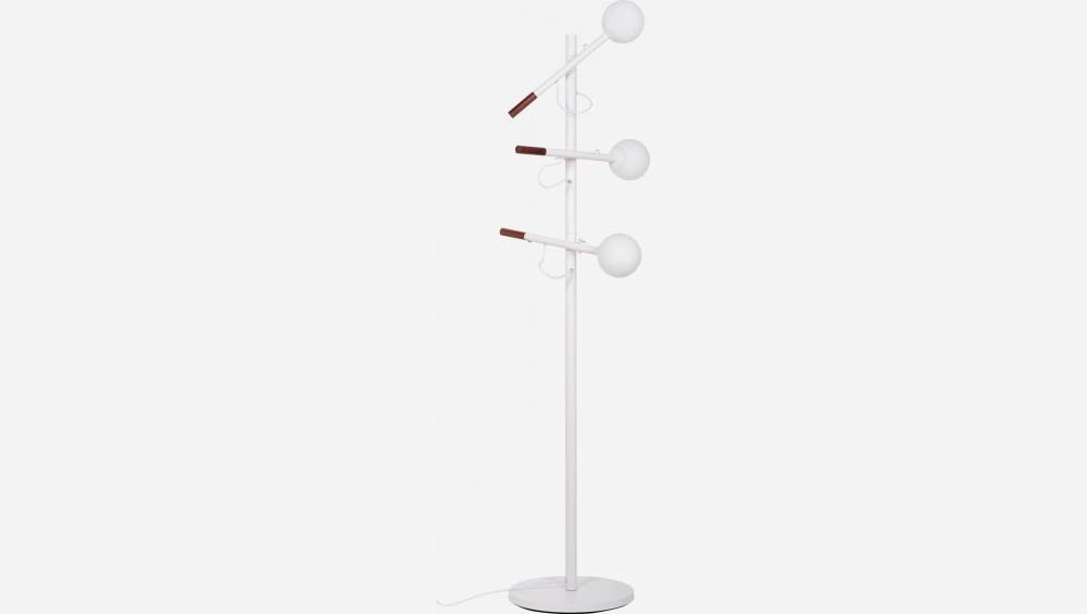 Stehleuchte, 160cm, aus Metall, Nussbaum und Glas - Design by Gaston Lobet