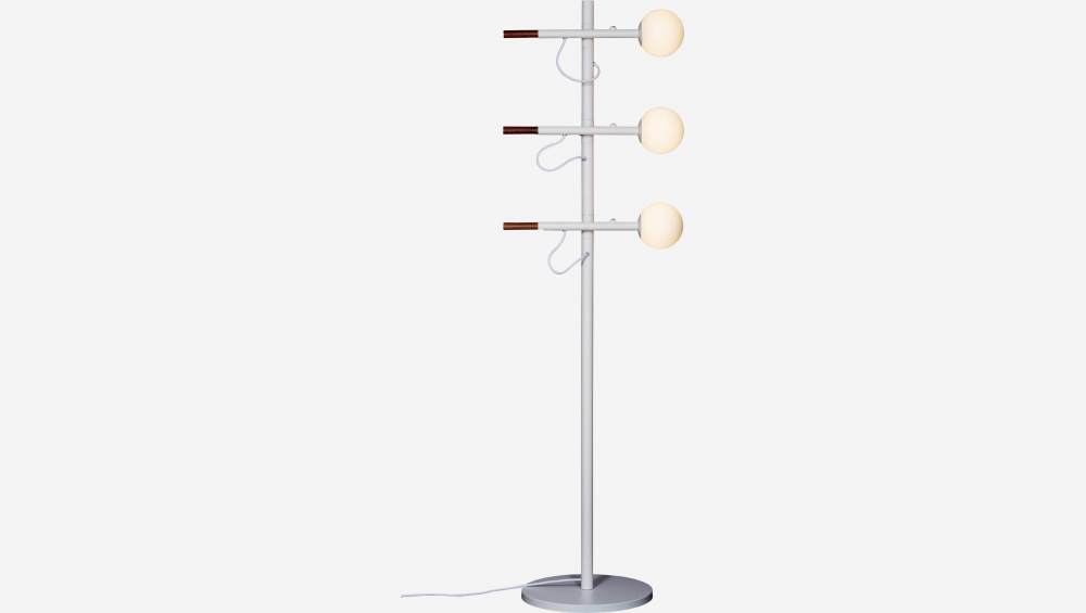 Staanlamp 160cm van metaal, notenhout en glas - Design by Gaston Lobet