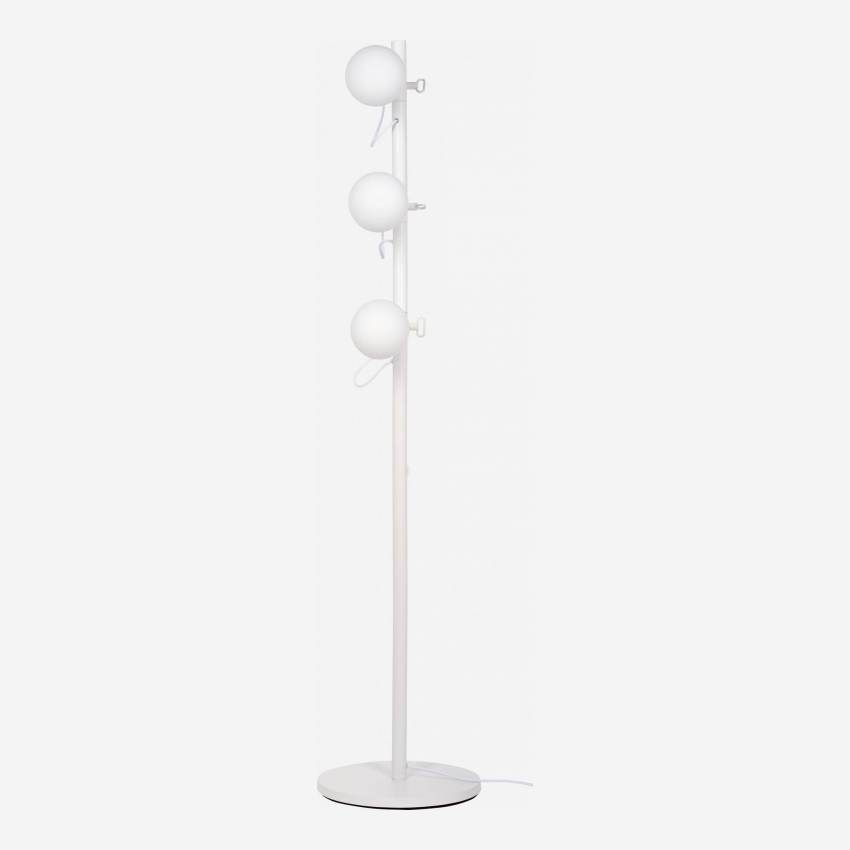 Candeeiro de pé 160 cm em metal, nogueira e vidro - Design by Gaston Lobet