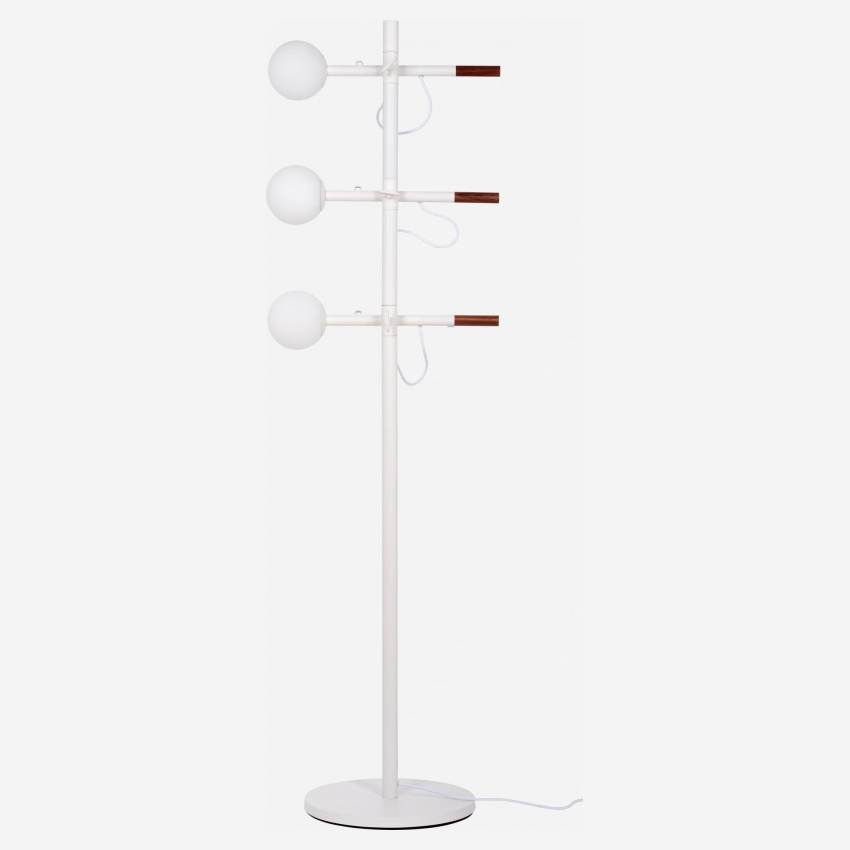 Stehleuchte, 160cm, aus Metall, Nussbaum und Glas - Design by Gaston Lobet