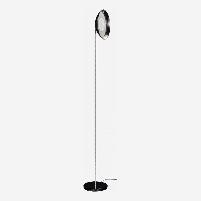 Lámpara de pie LED acero cepillado - Altura 180 cm - Plata oscuro