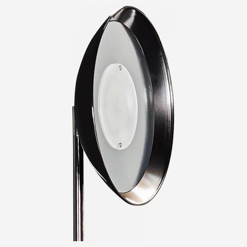 Candeeiro de pé LED de aço escovado - Altura 180 cm - Prata fumada
