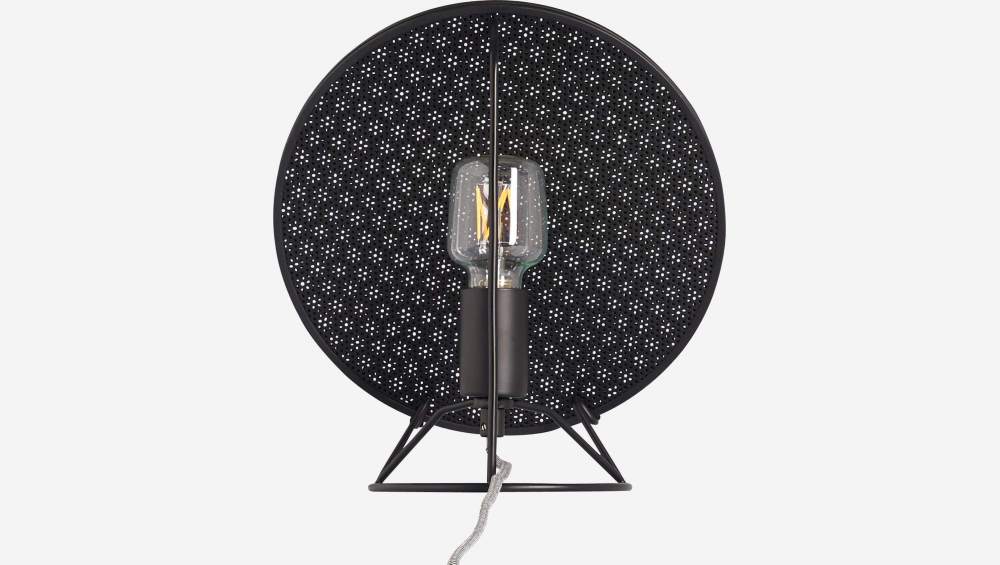 Lámpara de mesa de metal - Diámetro 29 cm - Negra