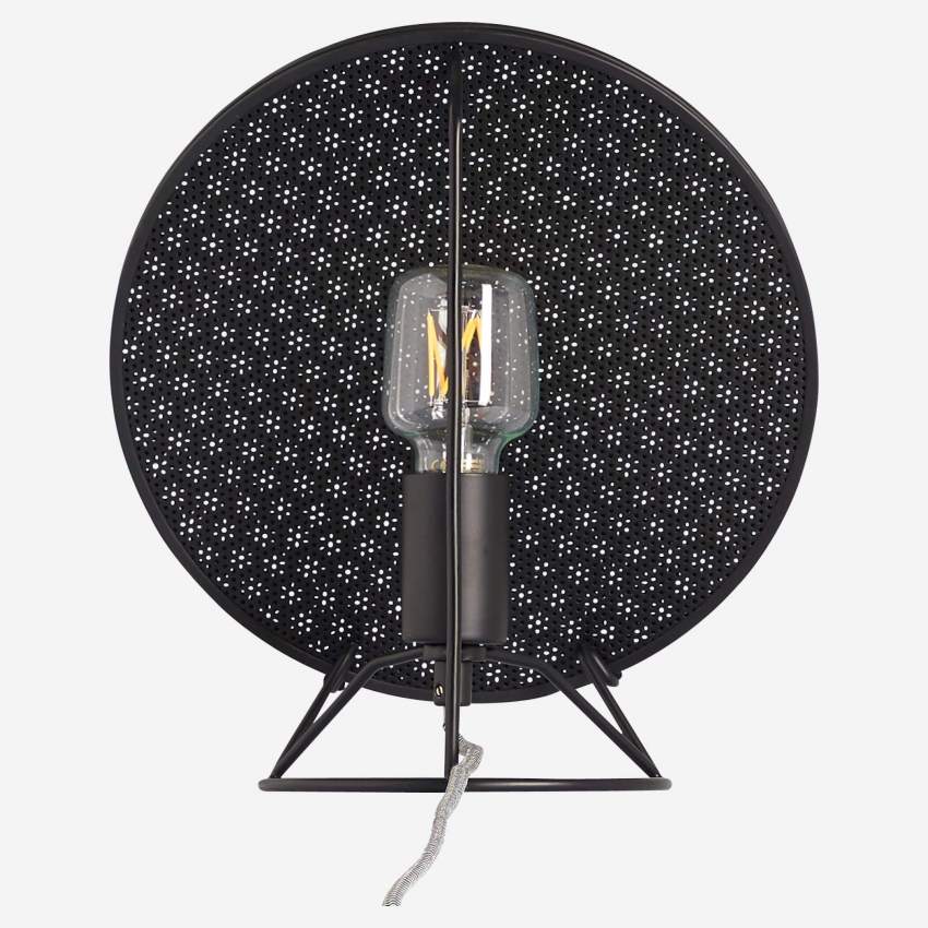 Lampe de table en métal - Diamètre 29 cm - Noir