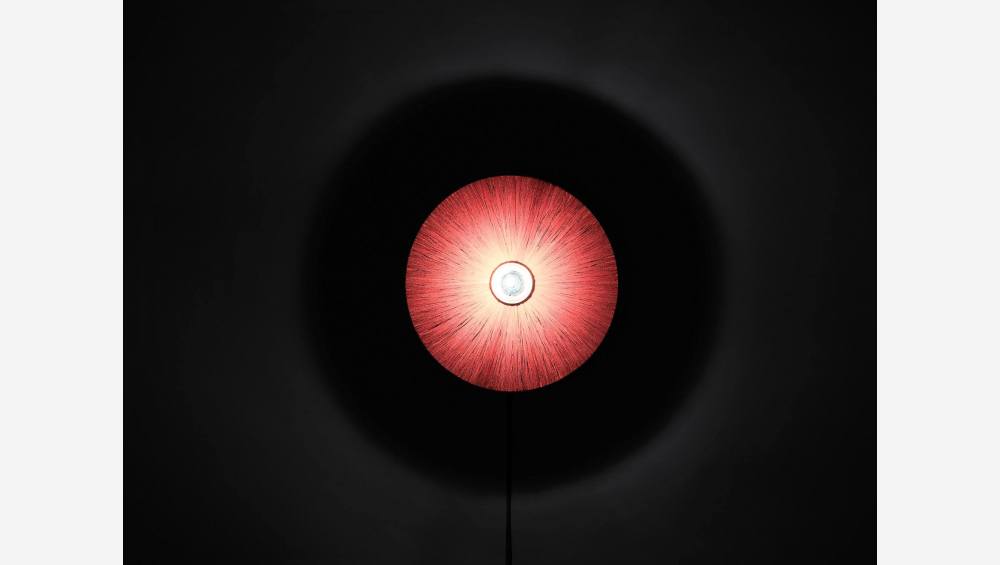 Wandlamp van raffia - Rood - 33 cm