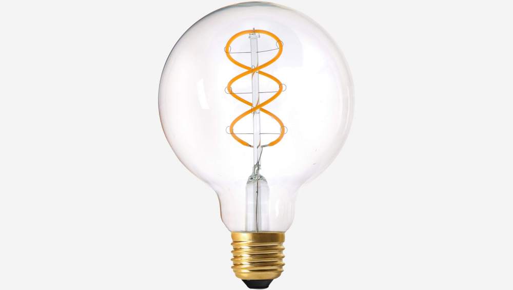 Ampoule globe à LED G95 E27 filament torsadé - 8W - 2200K