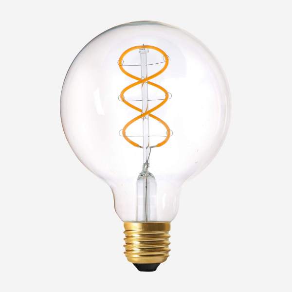Ampoule globe à LED G95 E27 filament torsadé - 8W - 2200K