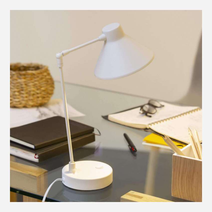 Lampada da scrivania in metallo - 54 cm - Bianco