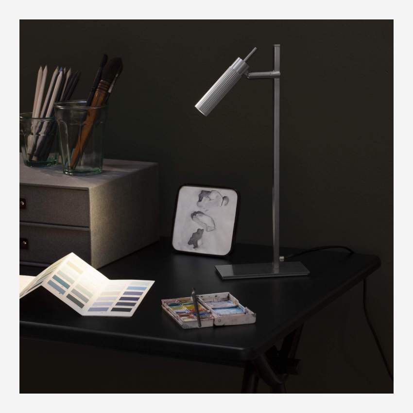 Lámpara de escritorio de 37 cm de metal gris