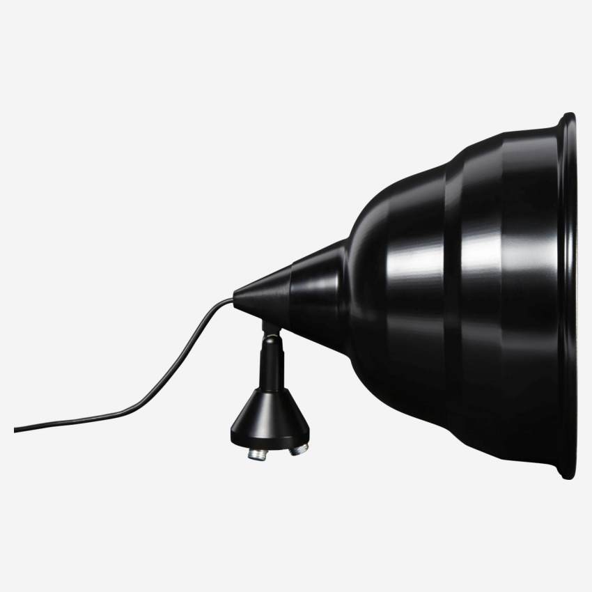 Leuchtenschirm 23x23cm aus lackiertem Aluminium, schwarz
