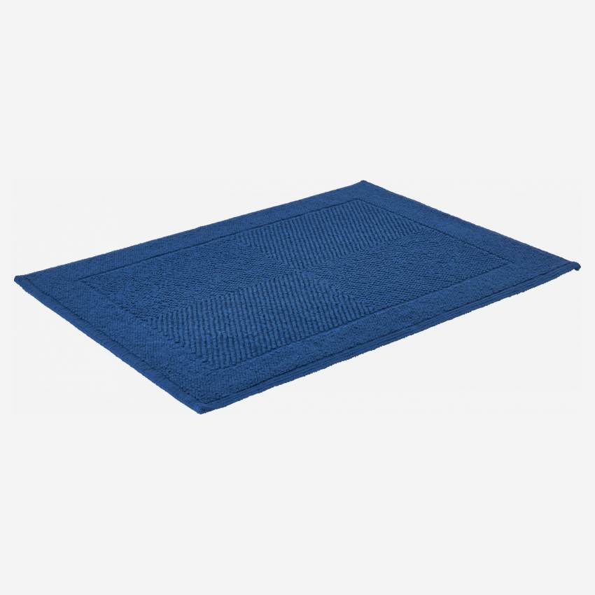 Badmat 80x60 cm van blauw katoen