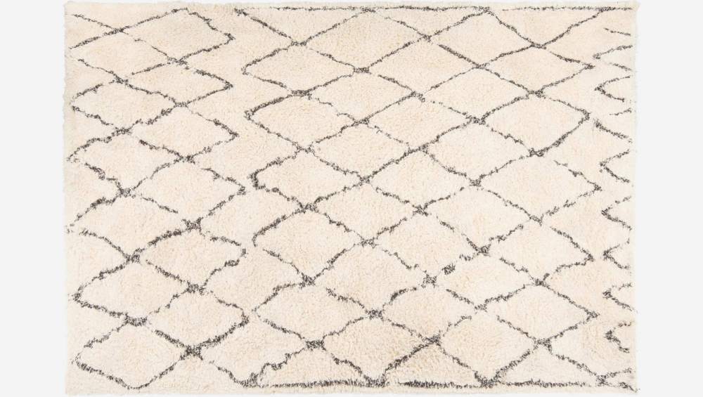Teppich, getuftet, 170x240cm, aus Baumwolle, schwarz und weiß