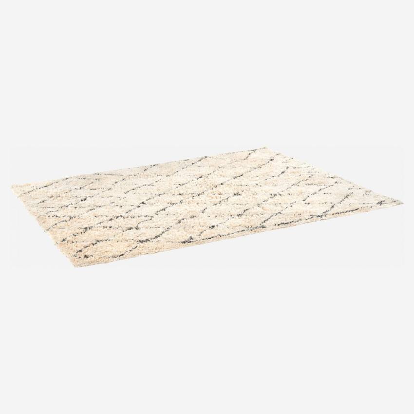 Teppich, getuftet, 170x240cm, aus Baumwolle, schwarz und weiß