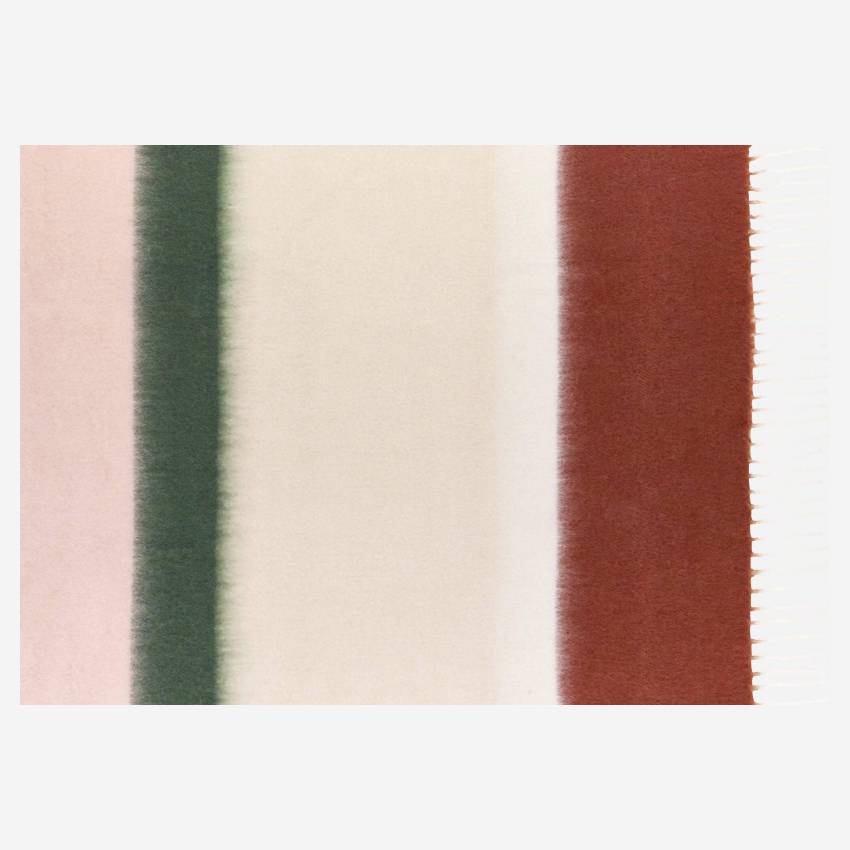Plaid - 130 x 170 cm - Marrón y rosa