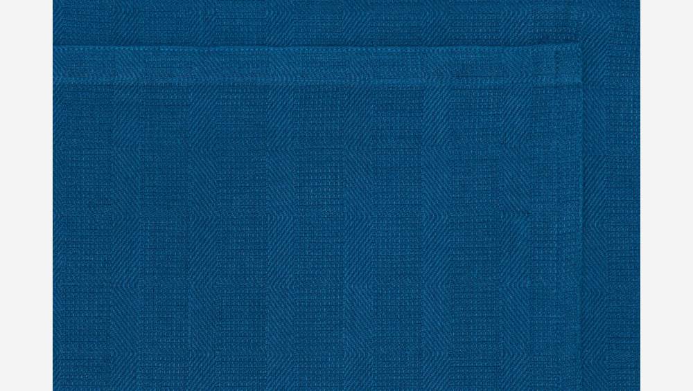 Avental de algodão azul cobalto
