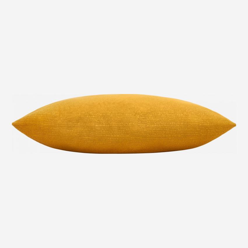 Coussin 45x45cm en velours texturé jaune