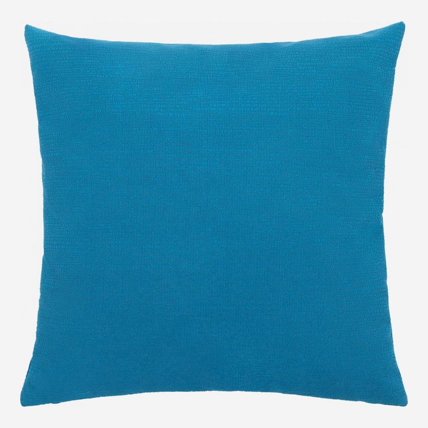 Kussen 45x45cm textuur fluweel blauw