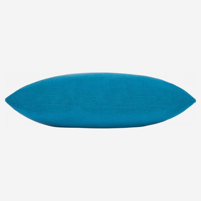 Almofada 45x45 cm em veludo texturizado azul