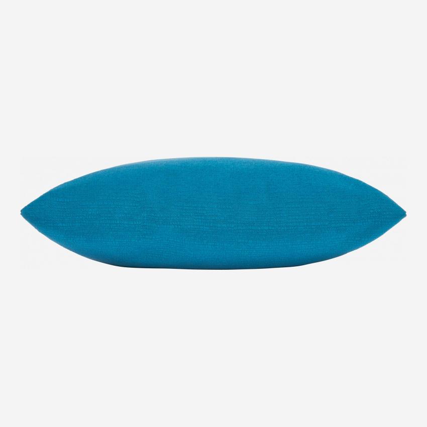 Kissen, 45x45cm, aus strukturiertem Samt, blau