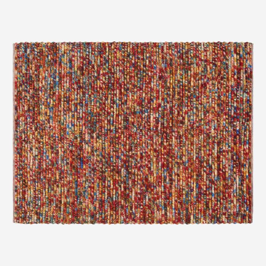 Tappeto in lana tessuto con motivi 240x170cm - Multicolore