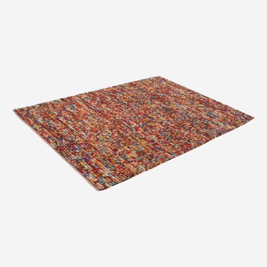Tapete tecido multicolor 240x170cm em lã c/ padrões