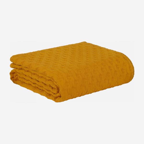 Colcha em algodão lavado - 230 x 260 cm - Amarelo