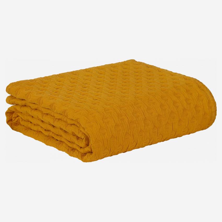 Colcha em algodão lavado - 230 x 260 cm - Amarelo