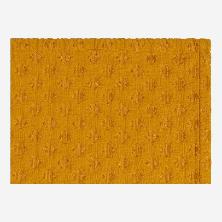 Bettüberwurf aus gewaschener Baumwolle - 230 x 260 cm - Gelb