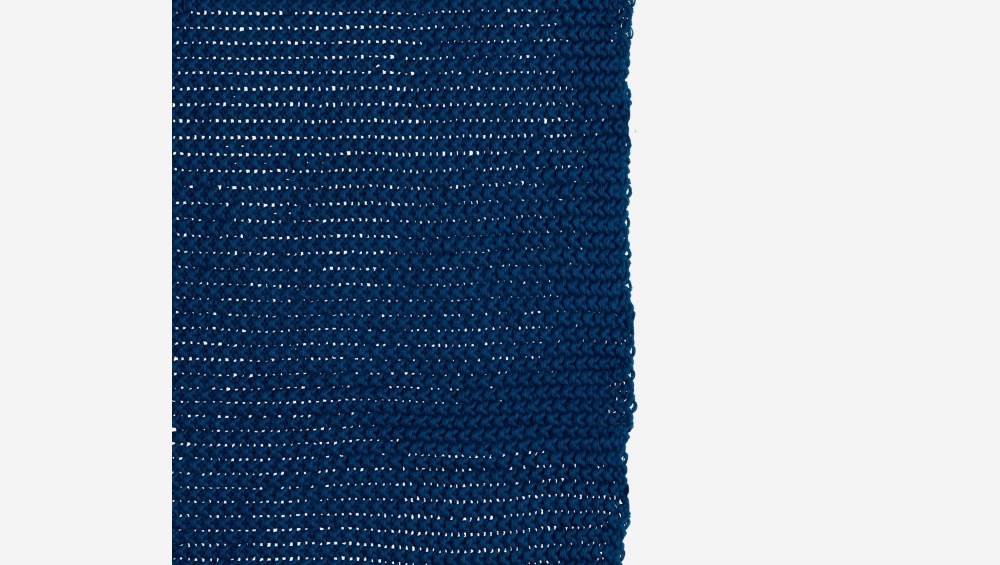 Gestricktes Plaid aus Baumwolle - 130 x 170 cm - Blau